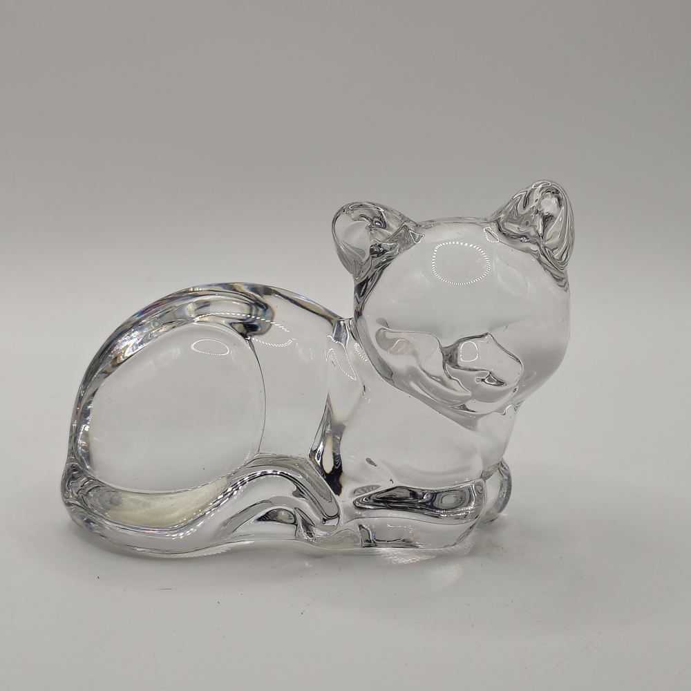 Princess House Clear Glass Cat Figurine
